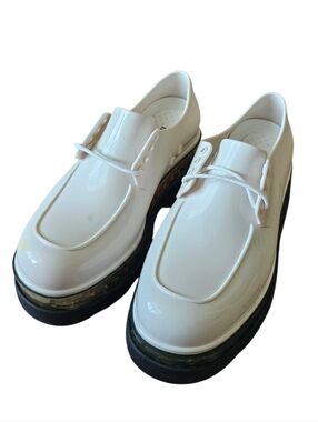 Melissa Shifter White-Black Platform Chunky Loafers Size 6